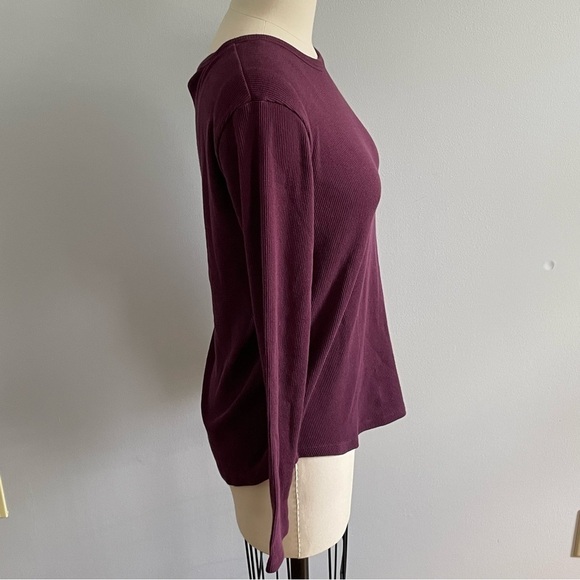 PINK Victorias Secret Waffle Knit Henley- Purple- Size Medium - Picture 4 of 6